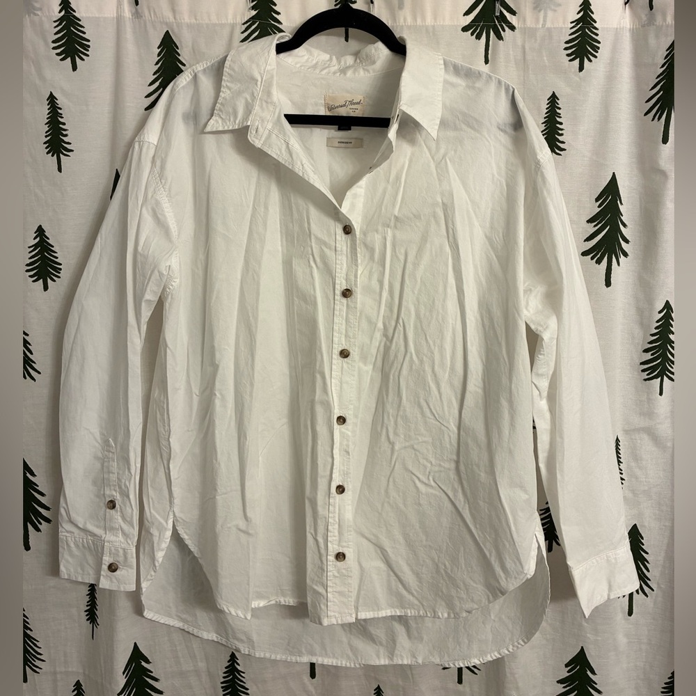 Universal Thread Cotton Long Sleeve Button Down Shirt Women’s Size Large